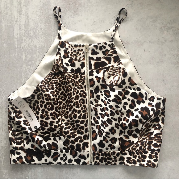 AQUA x Mary Katrantzou Leopard Print Halter Top, S NWT - Picture 6 of 8